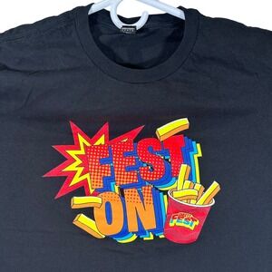 District‎ Sheetz Fest On Fries Rockin My Sheetz Era Black Graphic T-Shirt Large